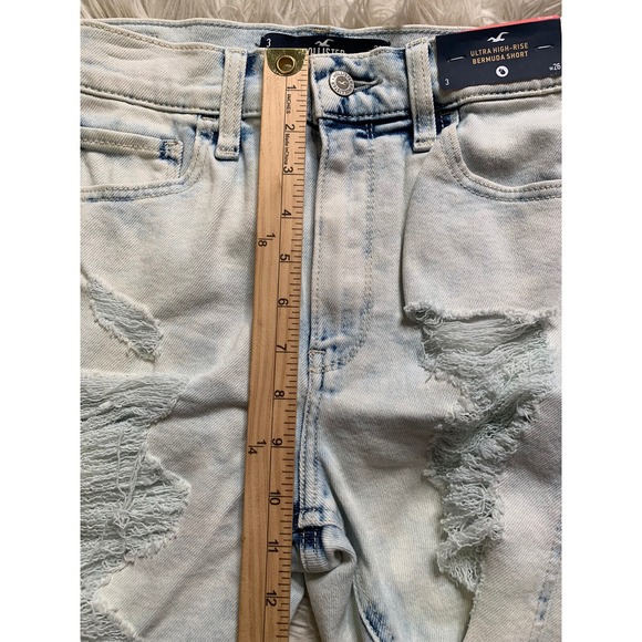 Hollister Cutout Jean Shorts Size 26 Bermuda Distressed Light High Rise 3502 - Picture 10 of 10
